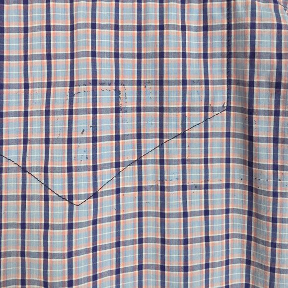 Billy Reid Shirt Men Size Large Purple Windowpane Plaid Long Sleeve Cotton Fit 2 - Picture 12 of 13